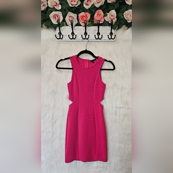 Material Girl Raspberry Romance Sleeveless Cut Out Dress - Picture 1 of 6